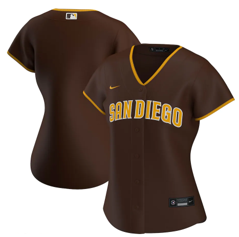 Women's San Diego Padres Blank Brown Cool Base Stitched Baseball Jersey(Run Small)